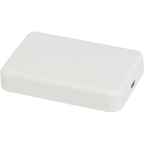 Acrab 10.000 mAh 15W magnetic wireless power bank with 20W PD - made from recycled plastic - White