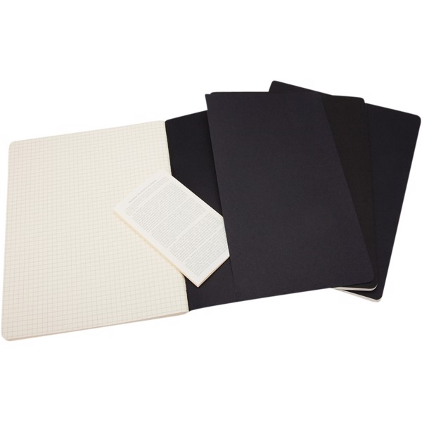 Cahier Journal XL - squared - Solid black