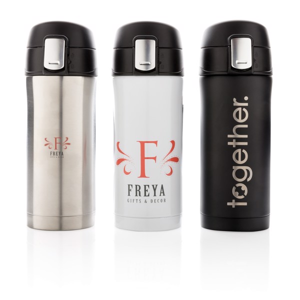 Easy lock vacuum mug - White / Black