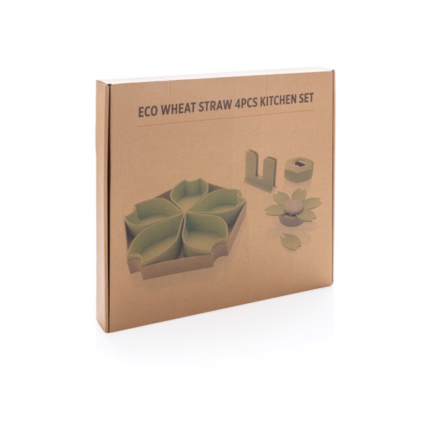 Wheat straw 4pcs kitchen set