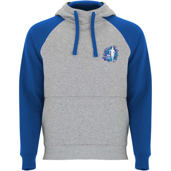 Badet unisex two-tone hoodie - Heather Grey / Royal Blue / XL