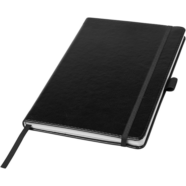 Coda A5 leather look hard cover notebook - Solid black