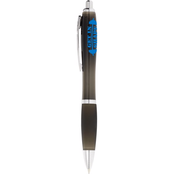 Nash ballpoint pen with coloured barrel and black grip - Solid black