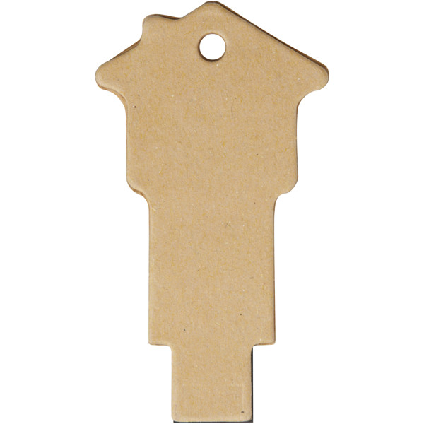 House-shaped recycled paper USB 2.0 - Kraft Brown / 1GB