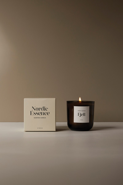 Nordic essence scented candle large - Off White / Dark Brown