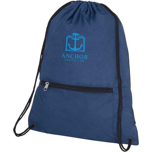 Hoss foldable drawstring backpack - Heather navy