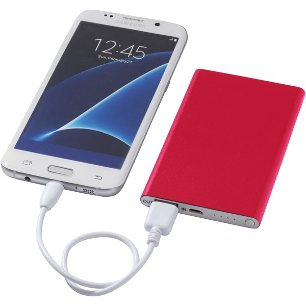 Hliníková powerbanka Pep 4 000 mAh - Červená s efektem námrazy