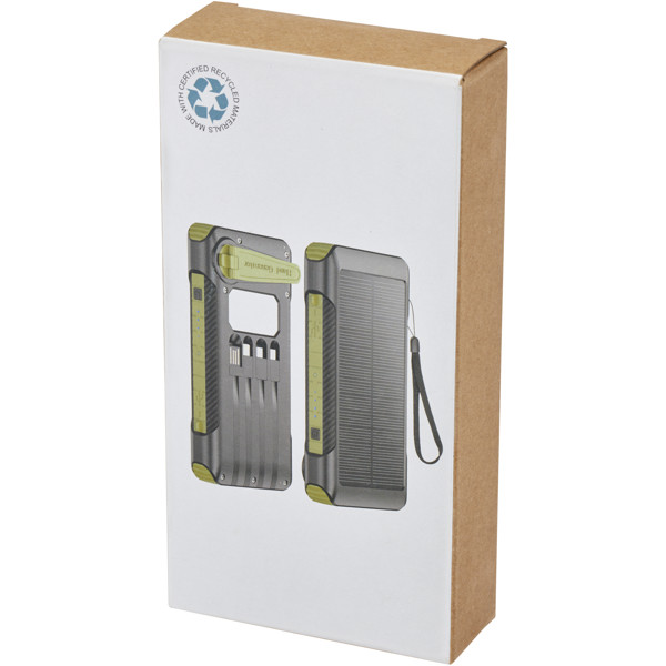 Soldy 10.000 mAh RCS recycled plastic solar dynamo power bank