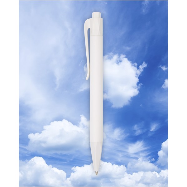 Terra corn plastic ballpoint pen (blue ink) - White