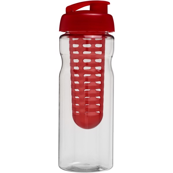 Sportovní láhev s infuzérema vyklápěcím víčkem H2O Base® 650 ml - Průhledná / Červená s efektem námrazy