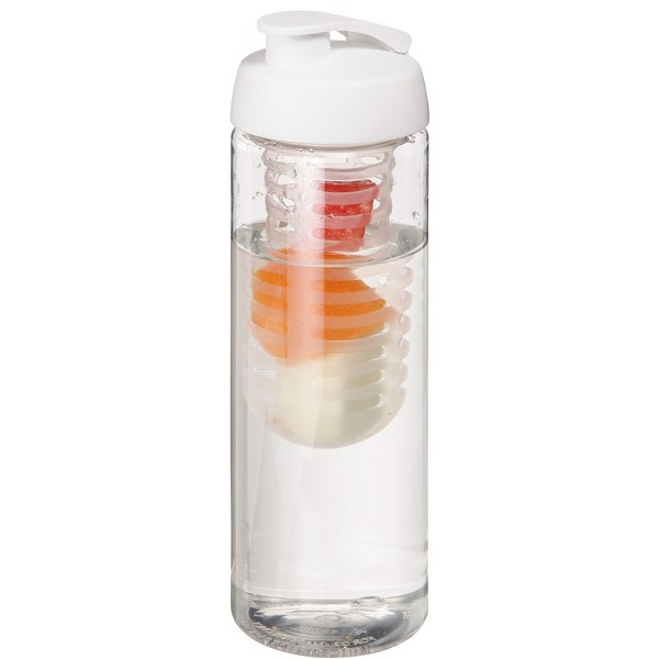 H2O Active® Vibe Bidón e infusor con tapa Flip de 850 ml - Transparente / Blanco