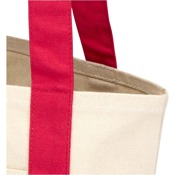 Sam 320 g/m² GRS recycled mini cotton tote bag - Red / Natural