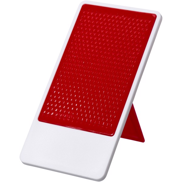 Flip smartphone holder with folding stand - Red / White