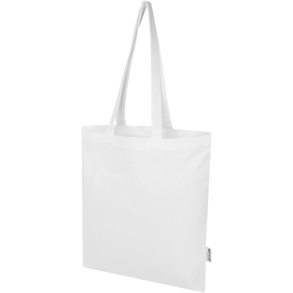 Madras Blend 140 g/m² GRS recycled cotton tote bag 7L - White