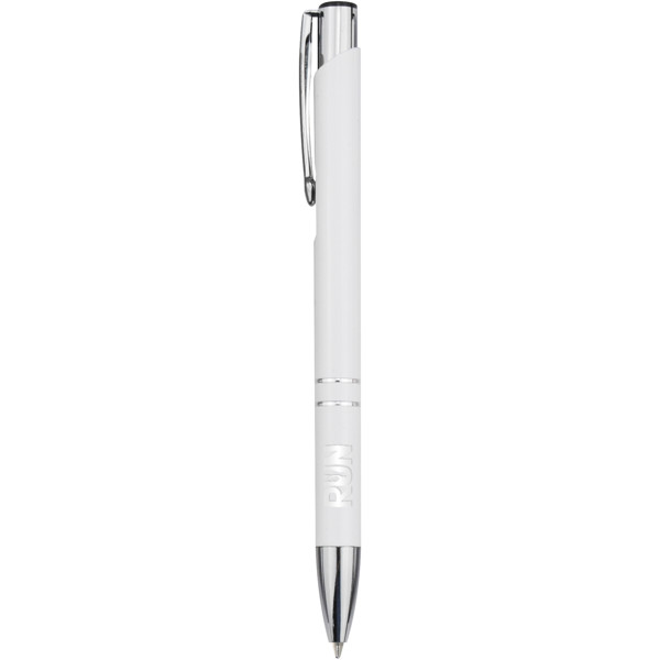 Moneta recycled aluminium ballpoint pen (black ink) - White