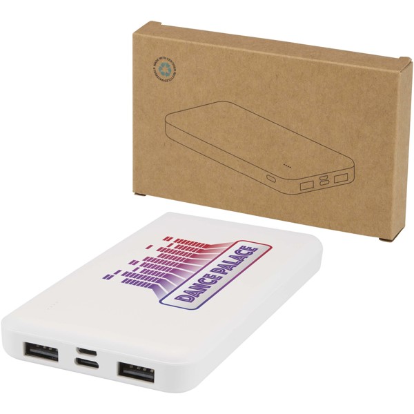 Intan 10.000 mAh 10W recycled plastic power bank - White