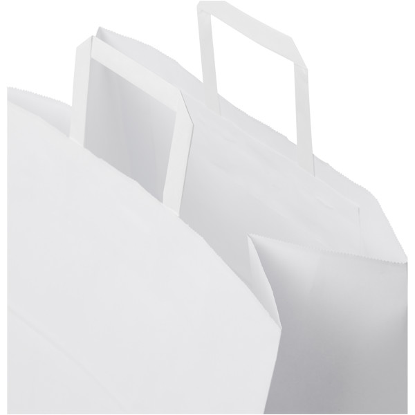 Kraft 80-90 g/m2 paper bag with flat handles - 34 x 20 x 35 cm - White