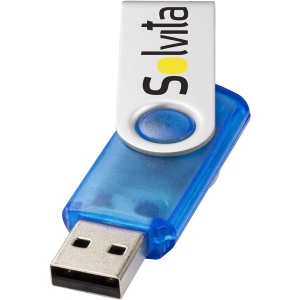 Rotate-Translucent 2 GB USB-Stick - transparent blau / silber