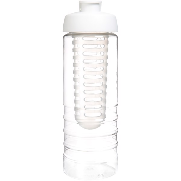 H2O Active® Treble Bidón e infusor con tapa Flip de 750 ml - Transparente / Blanco