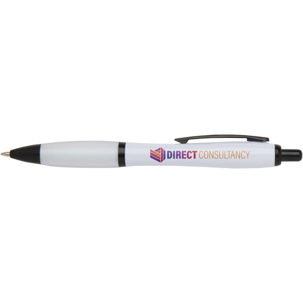 Nash recycled plastic ballpoint pen with black trims (black ink) - White