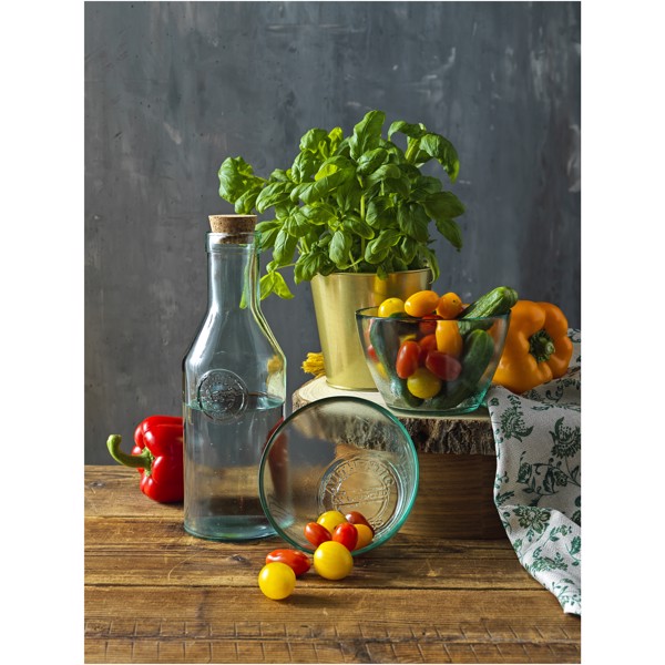 Fresqui recycled glass carafe with cork lid