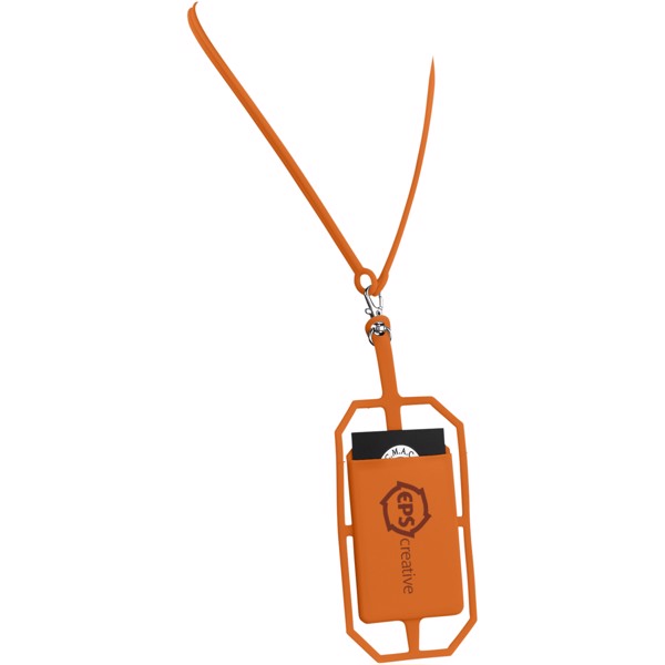 Fort-rock silicone RFID card holder with lanyard
