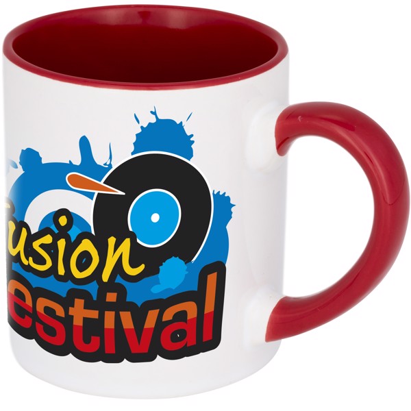 Mini taza para sublimación con asas e interior de color "Pixi" - Rojo