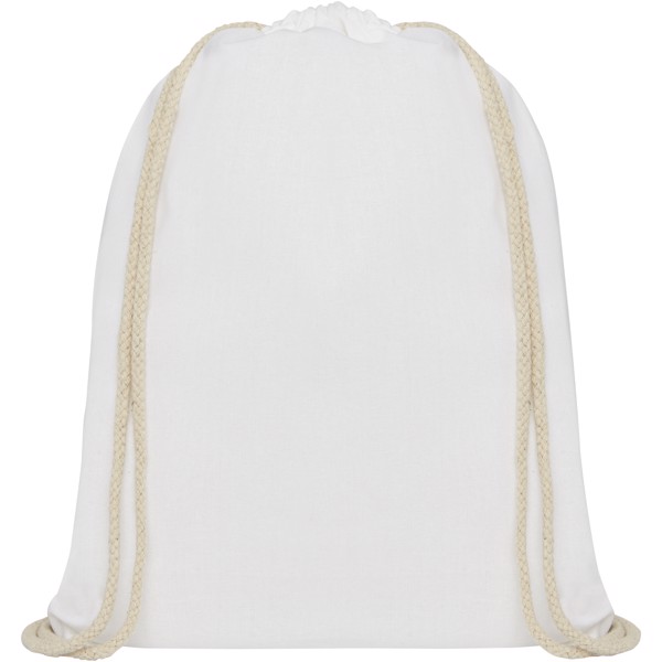 Oregon 140 g/m² cotton drawstring bag 5L - White