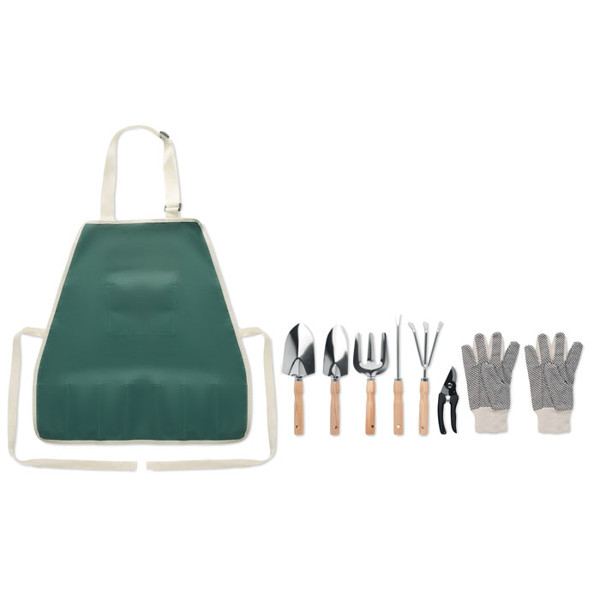 Garden tools in apron Greenhands
