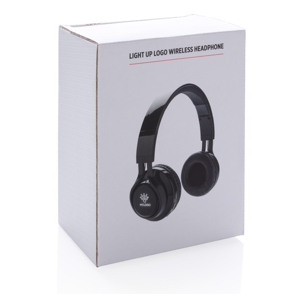 Light up logo wireless headphones