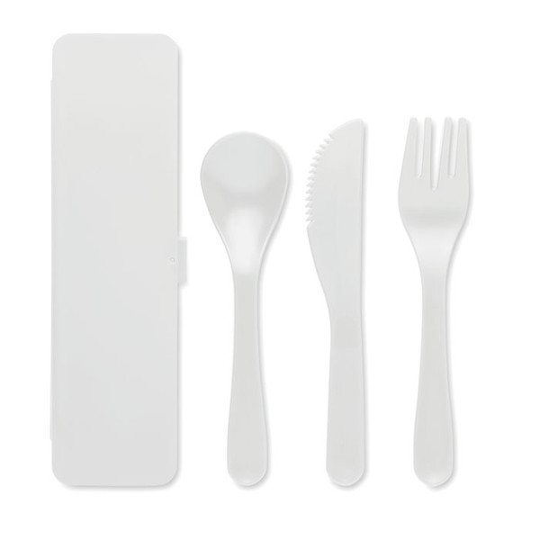 Cutlery set  PP Rigata - White