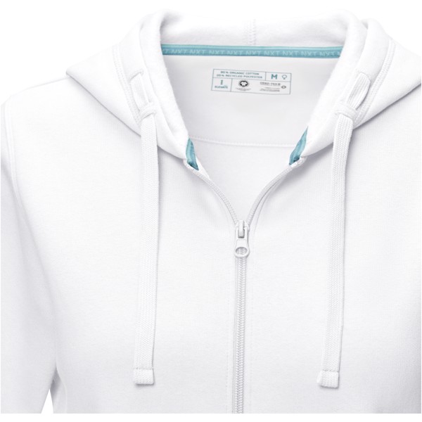 Ruby Hoodie mit durchgehendem Reißverschluss aus GOTS- und GRS-zertifiziertem Bio-Material für Damen - weiss / M