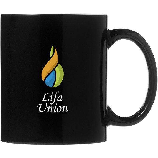 Java 330 ml ceramic mug - White / Solid black