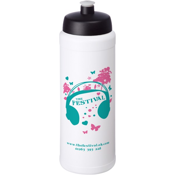 Baseline® Plus grip 750 ml sports lid sport bottle - White / Black