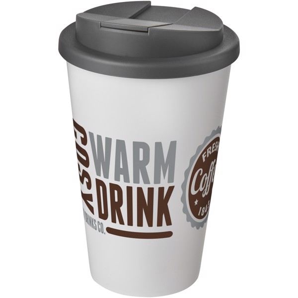 Americano® vaso 350 ml con tapa antigoteo - Blanco / Gris