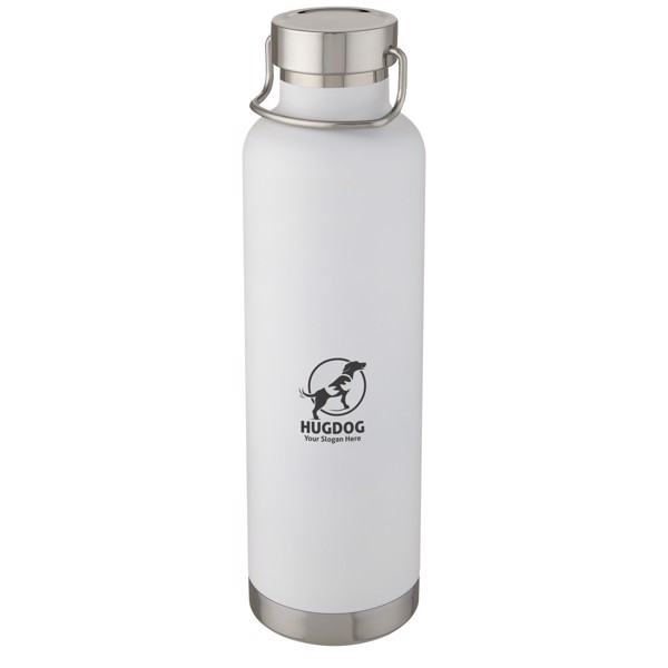 Thor 1 L copper vacuum insulated water bottle - White