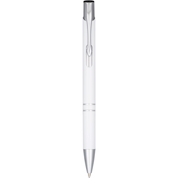 Moneta anodized aluminium click ballpoint pen (black ink) - White