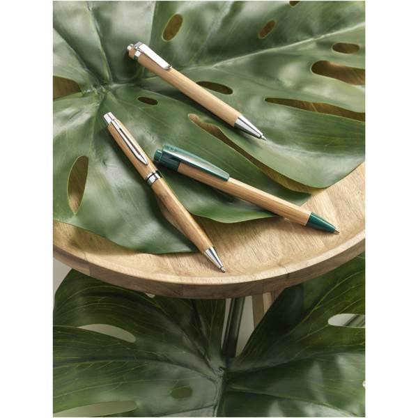 Borneo bamboo ballpoint pen (black ink) - Natural / Silver