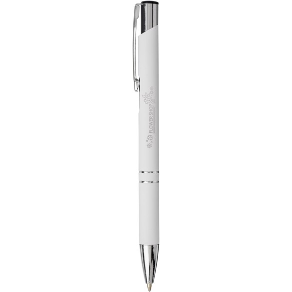 Moneta soft touch ballpoint pen (black ink) - White