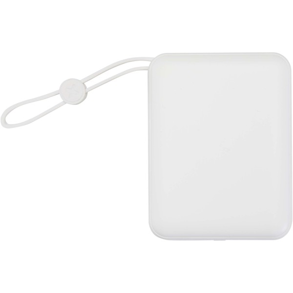 Acrux 10.000 mAh 35W tablet power bank with built in Type-C cable - made from recycled plastic - White