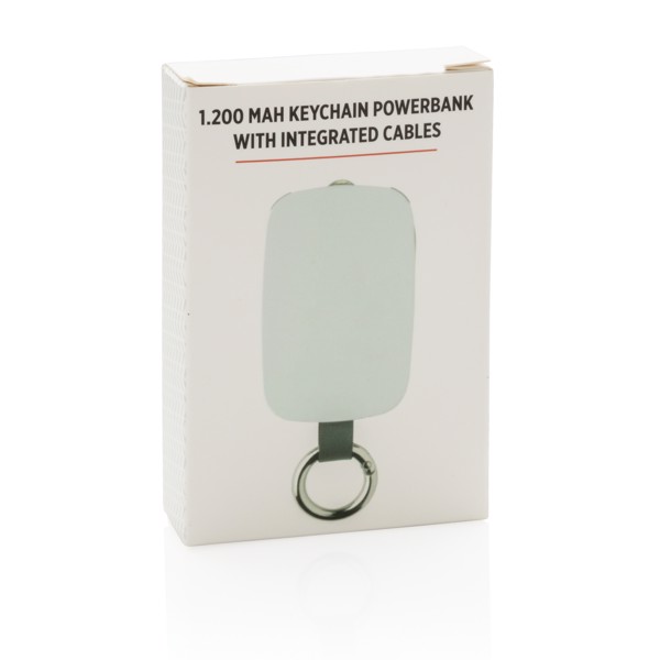 1.200 mAh Keychain Powerbank with integrated cables