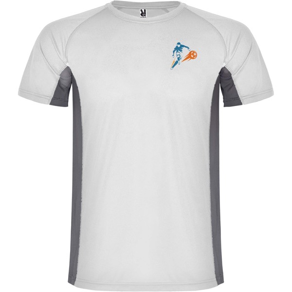 Shanghai short sleeve men's sports t-shirt - White / Dark Lead / roly-2XL