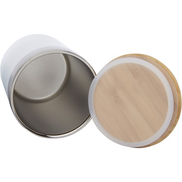 Lagan 330 ml copper vacuum insulated stainless steel tumbler with bamboo lid - White