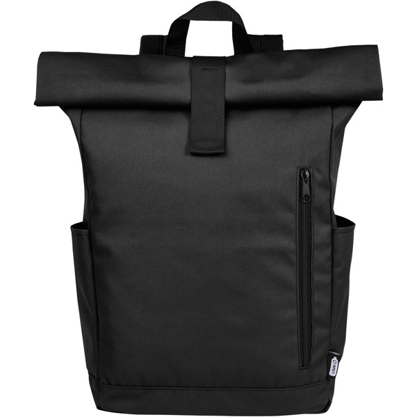 Byron 15.6\" GRS RPET roll-top backpack 18L - Black