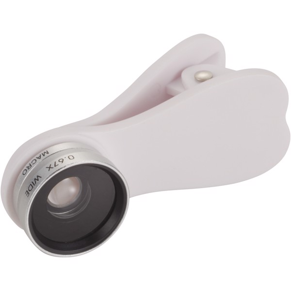 Lente gran angular y macro para smartphone "Optic" - Blanco / Plateado