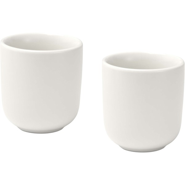 Male 90 ml ceramic espresso cups with matt finish - set of 2 - White