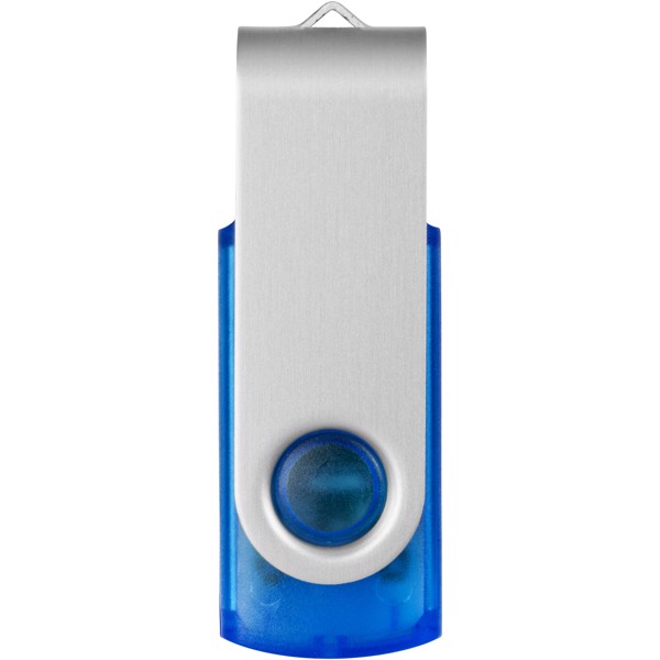 USB disk Rotate-translucent, 4 GB - Transparentní modrá / Stříbrný