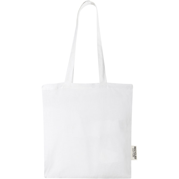 Madras 140 g/m2 GRS recycled cotton tote bag 7L - White