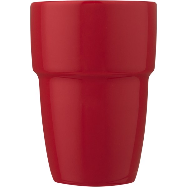 Staki 4-piece 280 ml stackable mug gift set - Red