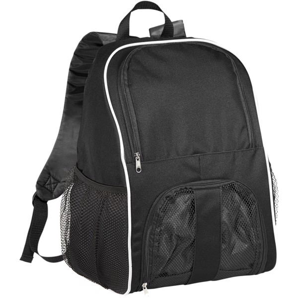 Goal backpack with mesh footbal compartment